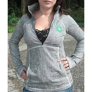 Gatorskins Zip Shirt Windproof Jacket Layer SZ M-L Charcoal Gray Cycling Outdoor